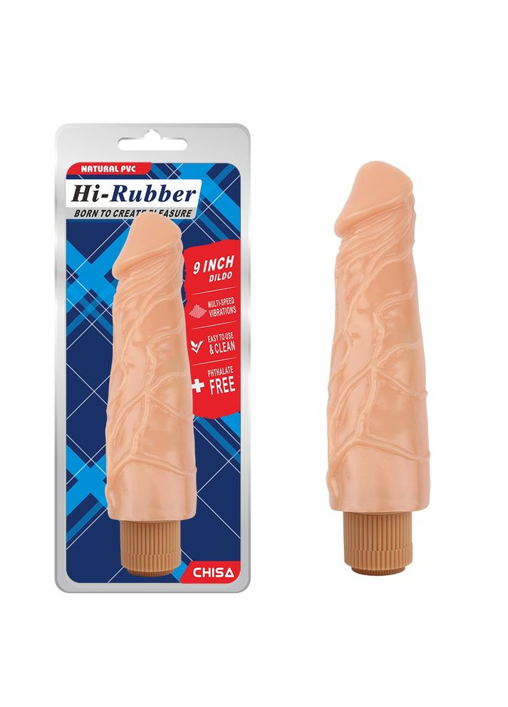 Вібромасажер реалістичний Hi-Rubber Dildo з яскраво вираженою головкою Chisa (347313564)