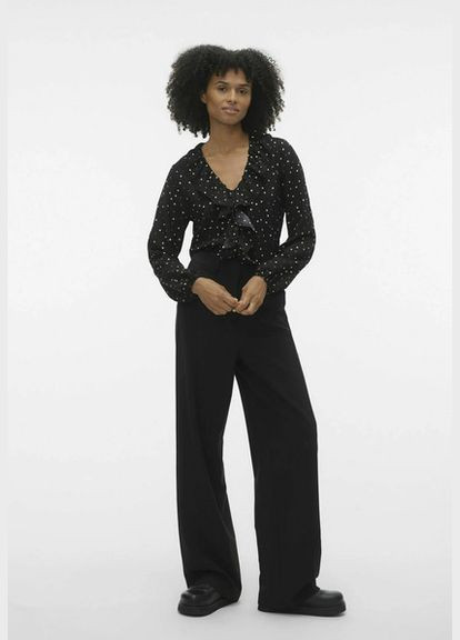Чёрная блуза Vero Moda VMVIDA LS TOP
