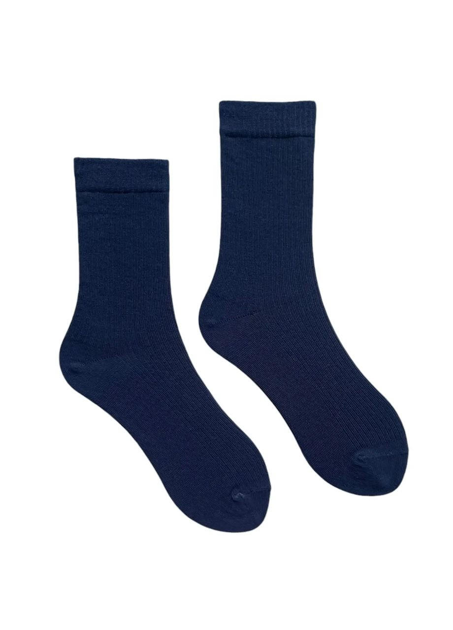 Белые носки женские в рубчик из индийского хлопка темно синие 213085 moi FAINI (315493398)