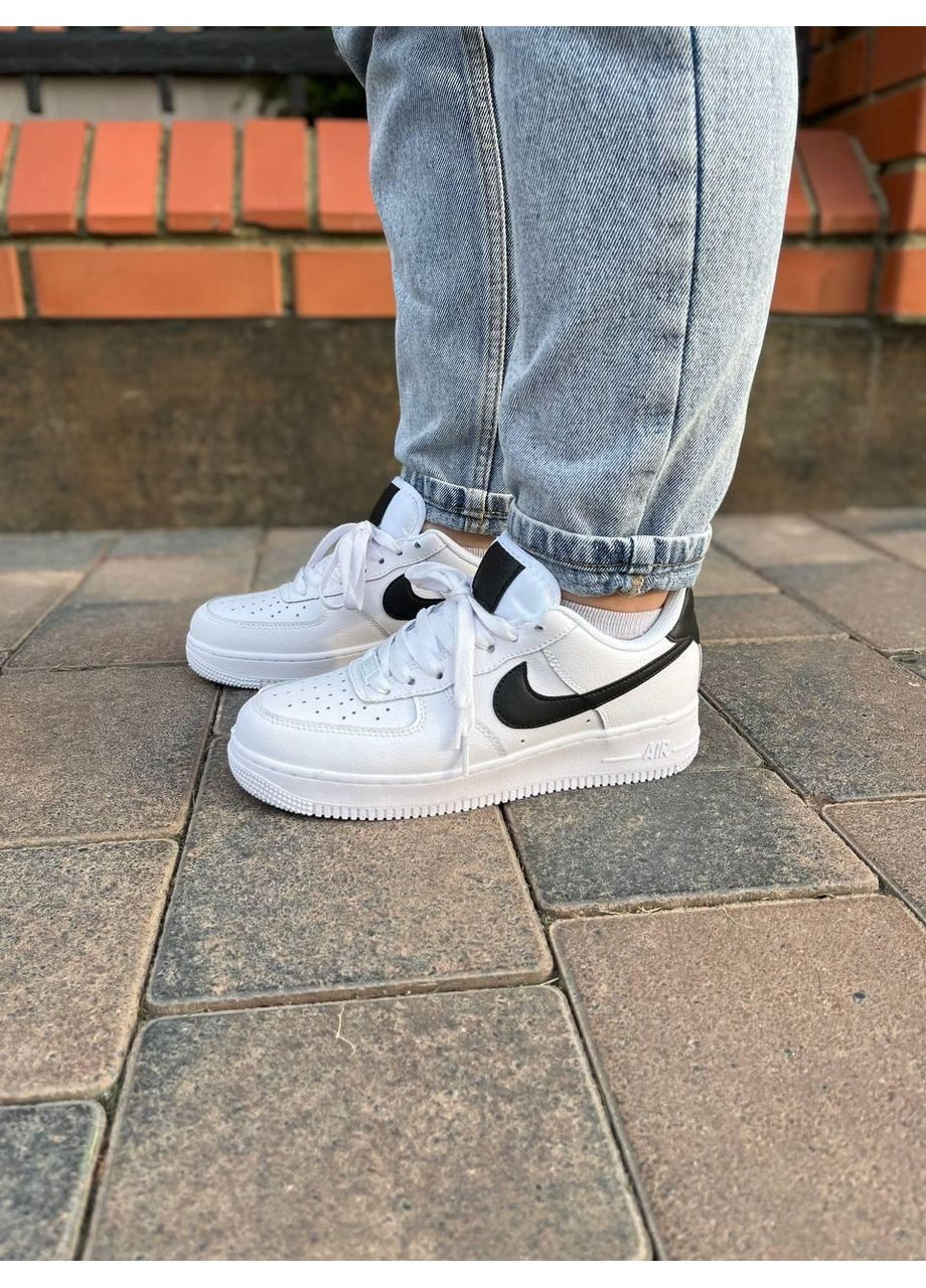 Чорні Осінні кросівки чоловічі nike air force 1 white black найк аір форс 1 преміум No Brand