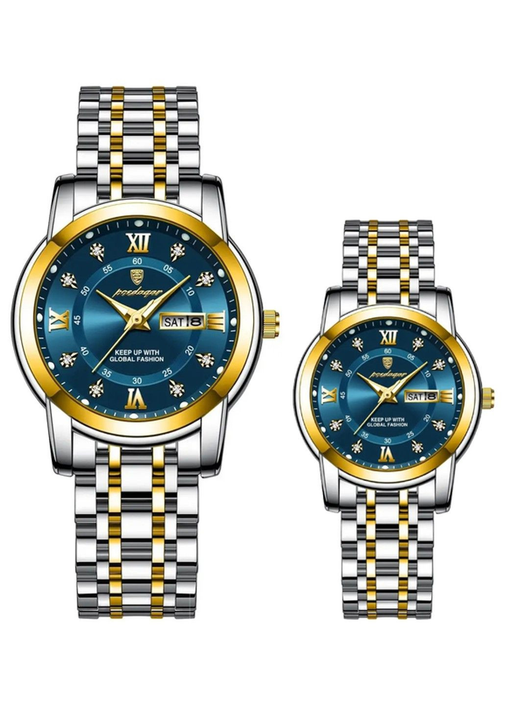 Комплект годинників для пари Poedagar Unique Couple (жіночі та чоловічі) 2 шт. No Brand (332636318)