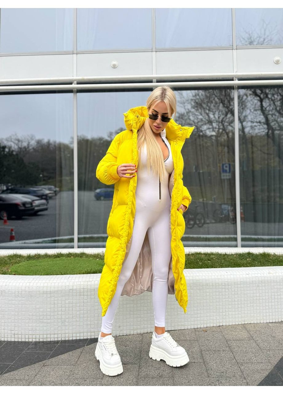 Желтый демисезонный Пуховик Style Point