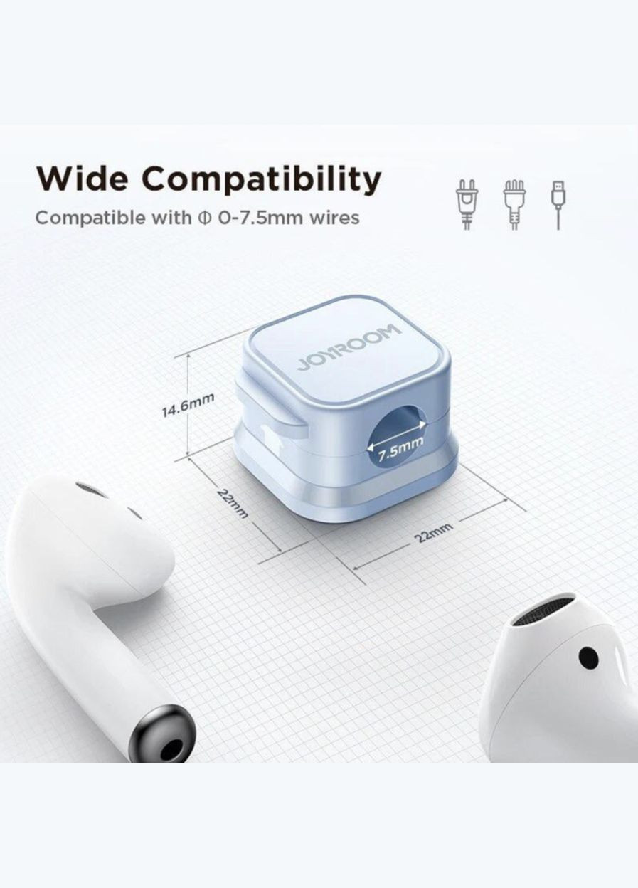 Магнітний органайзер фіксатор кабелю тримач для дроту затискач стяжка самоклеючий 6 шт Чорний Lencent (340276255)