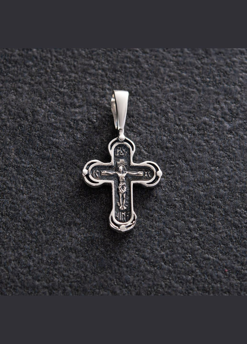 Срібний хрест Розп'яття. Спаси і збережи з чорнінням 132705 Oniks (264023777)