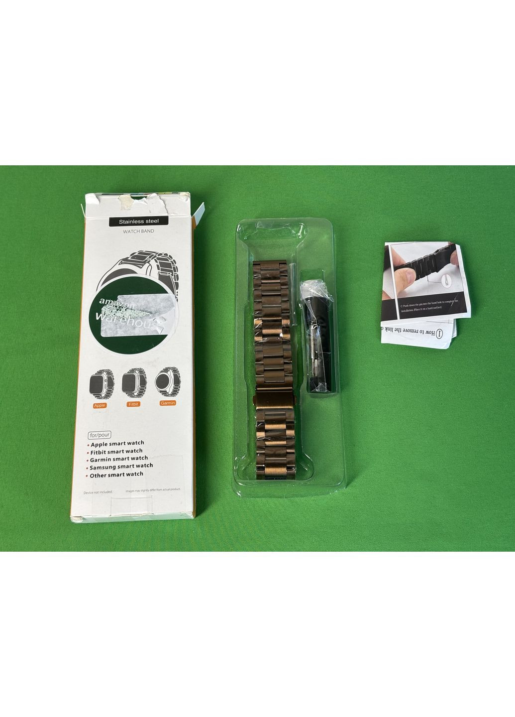 Ремешок, браслет для часов, нержавеющая сталь, 20 мм Бронзовый No Brand (351371300)