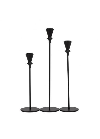 Набір з 3 підсвічників "Чорний мінімалізм", чорний, 34*29*24 см (9260-008) ELISEY (346490349)
