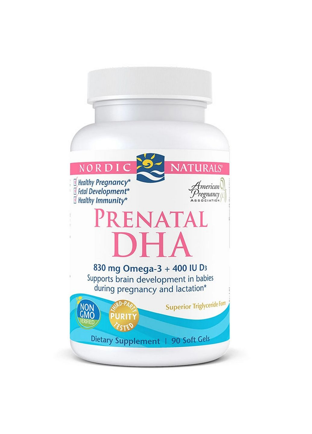 Жирные кислоты Prenatal DHA, 90 капсул Без смаку Nordic Naturals (293481346)