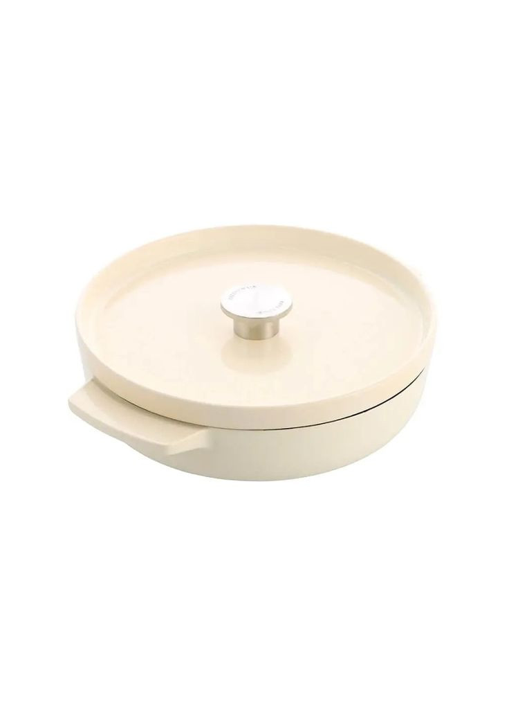 Сотейник Cast Iron чавунний з кришкою, 26 см, 2,77 л, мигдалевий крем (m485001) KitchenAid Cast Iron чавунний з кришкою, 26 см, 2,77 л, мигда (366568809)