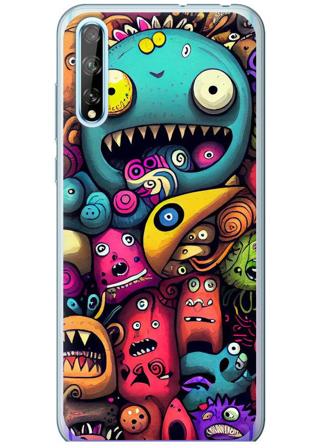 Силиконовый чехол 'Cмешные монстры' для Endorphone Huawei P Smart S (302394176)