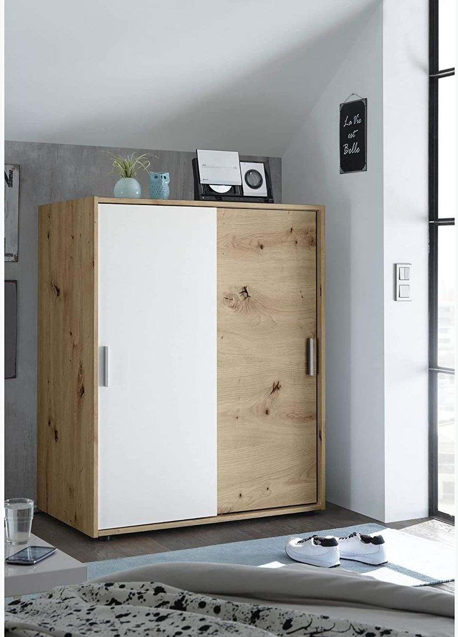 Комод Кейс 2 дв 102х60х127 см Дуб Артизан/Білий MiroMark (301838553)