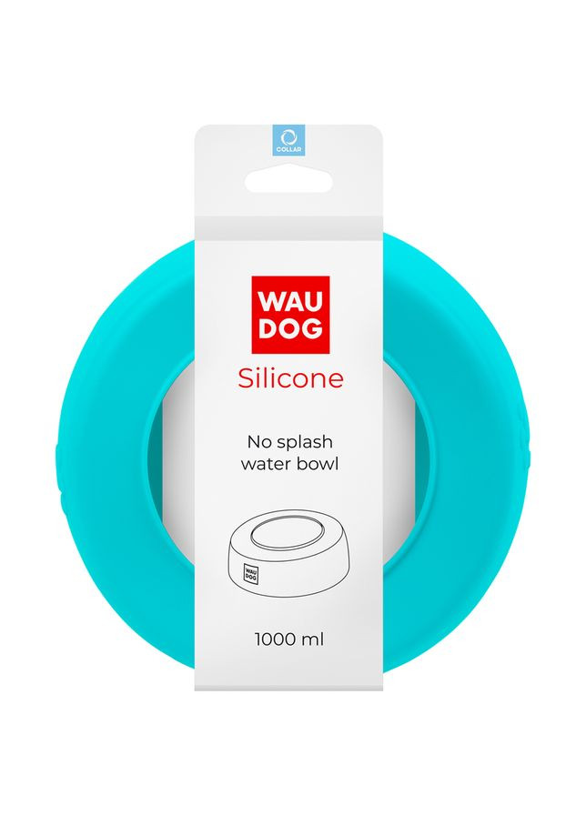 Миска-непроливайка Silicone 1 л блакитний WAUDOG (322002463)