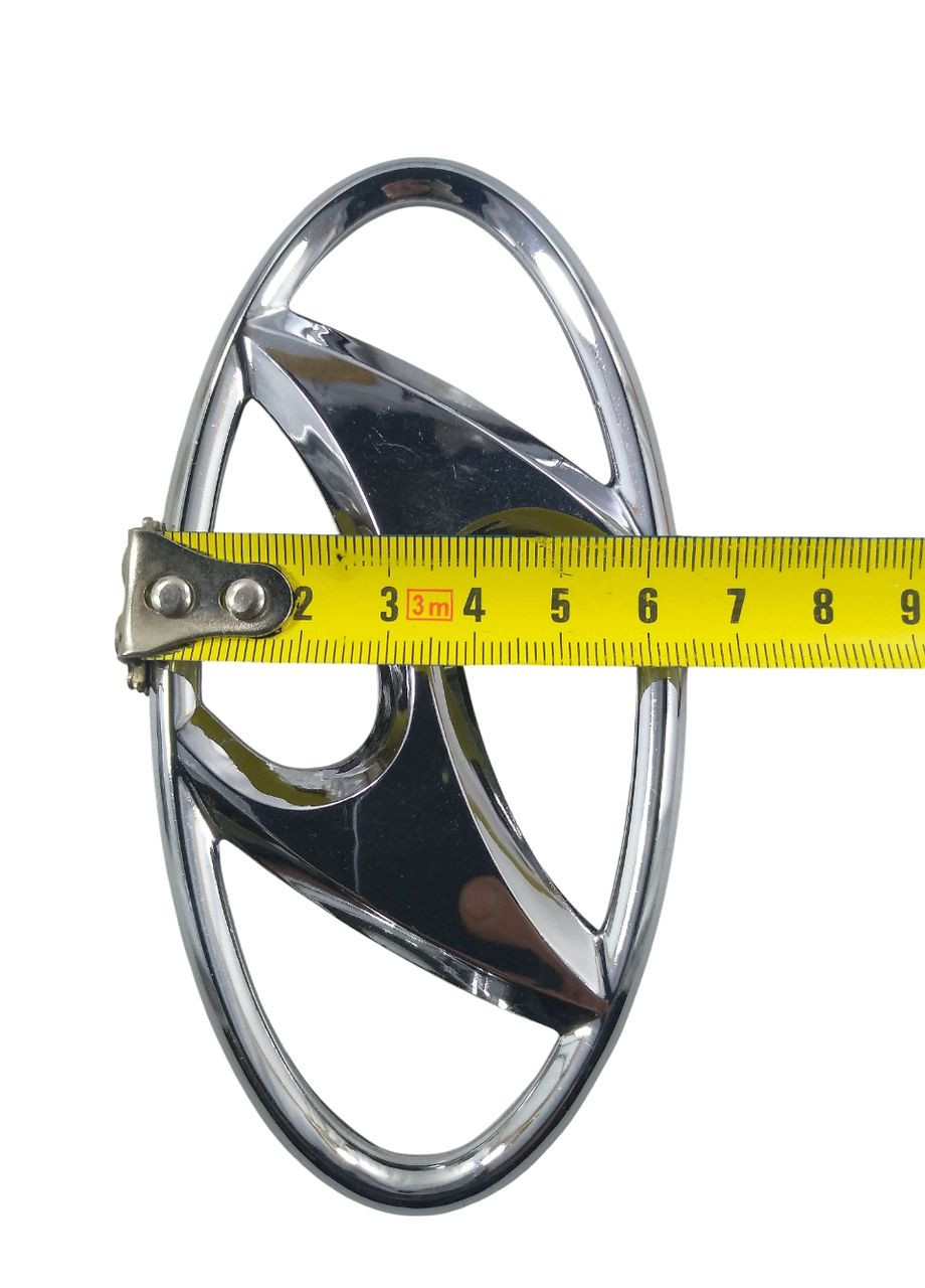 Емблема Хюндай ХРОМ 130х65мм пластик (на скотчі) Hyundai (369610839)