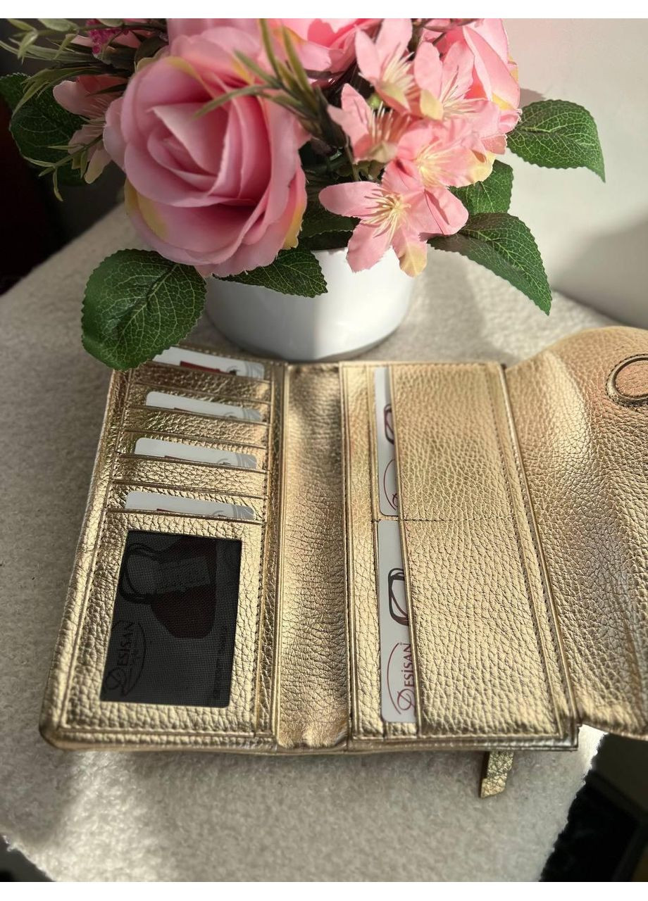 Гаманець жіночий золотий натуральна шкіра (964-674) Desisan (372474885)