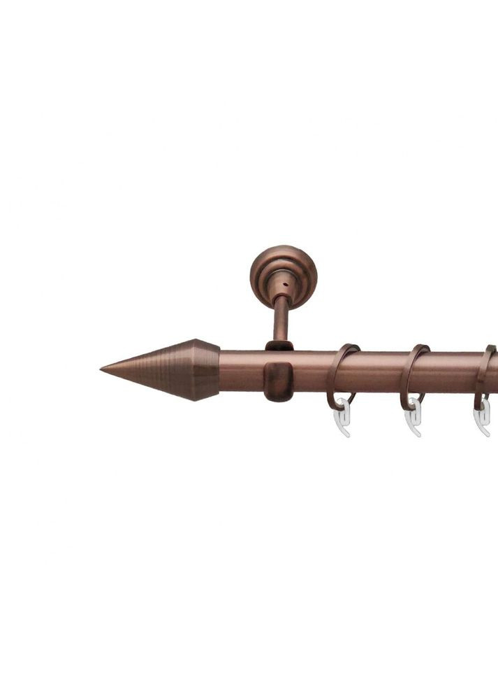 Карниз Конео металевий однорядний відкритий гладка труба Мідь 25 мм 200 см (6947890) ORVIT (300796046)