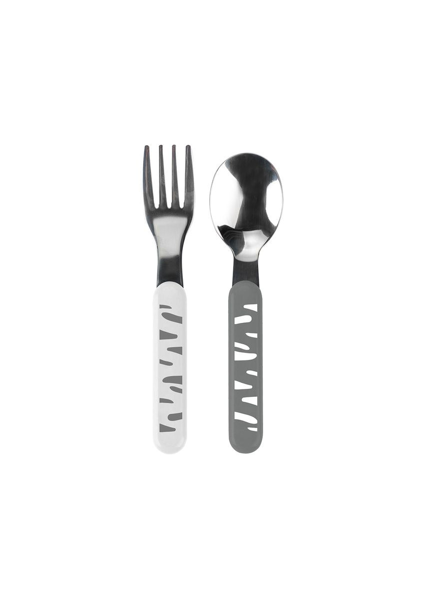 Столовые приборы из нержавеющей стали для детей, белый с серым () BabyOno 1065/01 (331789740)