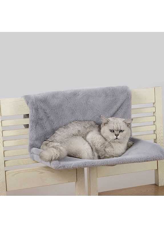 Лежанка підвісна 45*30cm для котів кріплення гачки 1003 Gray Lesko (350349339)