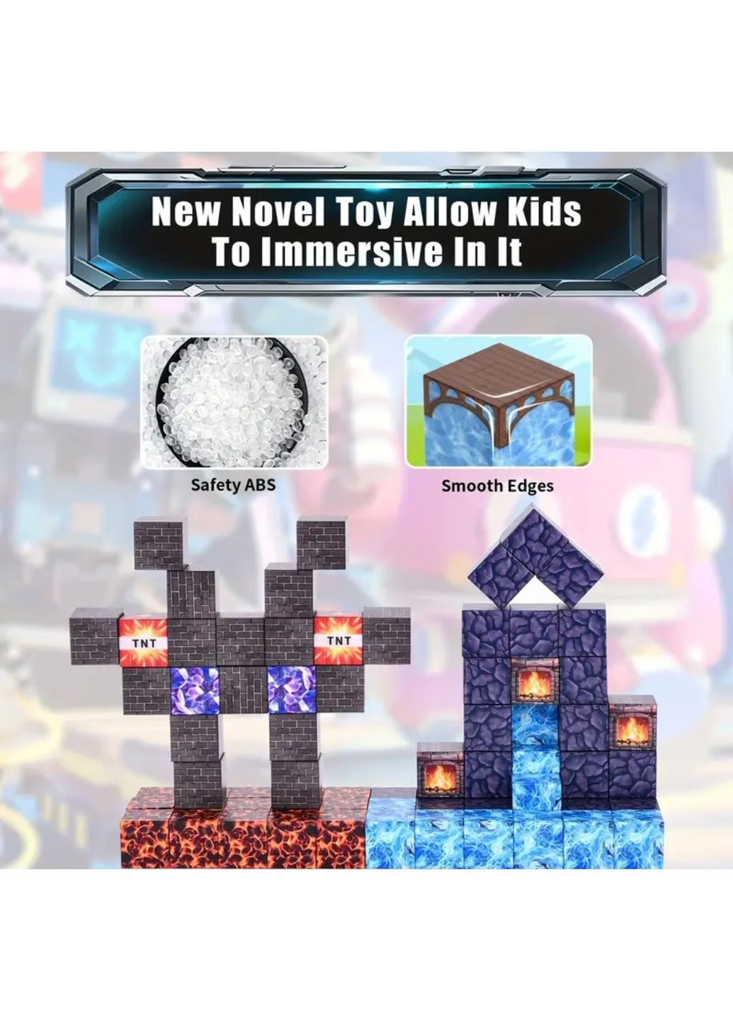 Магнітний конструктор Minecraft Варден в підземному замку майнкрафт блоки 100 кубиків MAGNETIC (355891572)