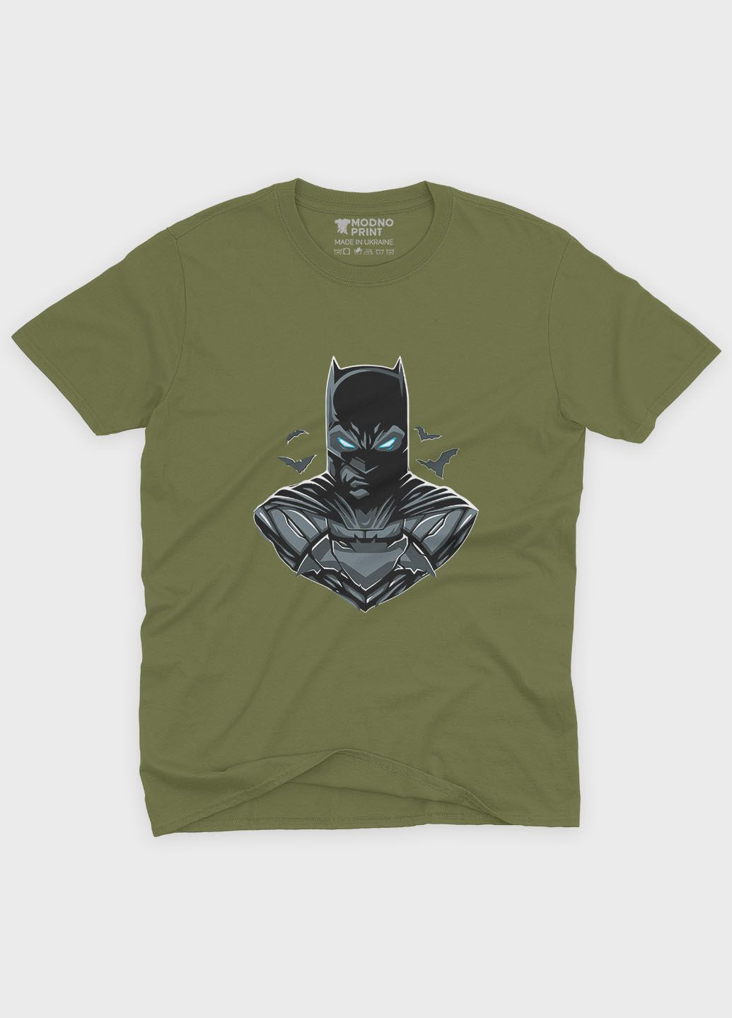Хаки (оливковая) мужская футболка с принтом супергероя - бэтмен (ts001-1-hgr-006-003-045) Modno