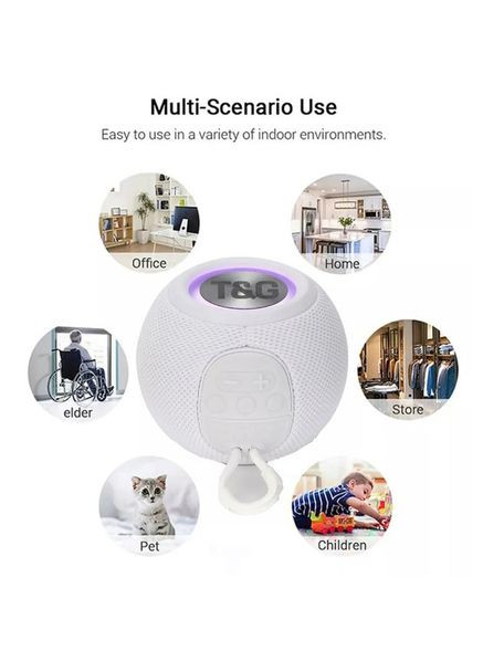 Мощная беспроводная колонка TG337 с Bluetooth, RGB-подсветкой и радио. Цвет: белый No Brand (359474691)