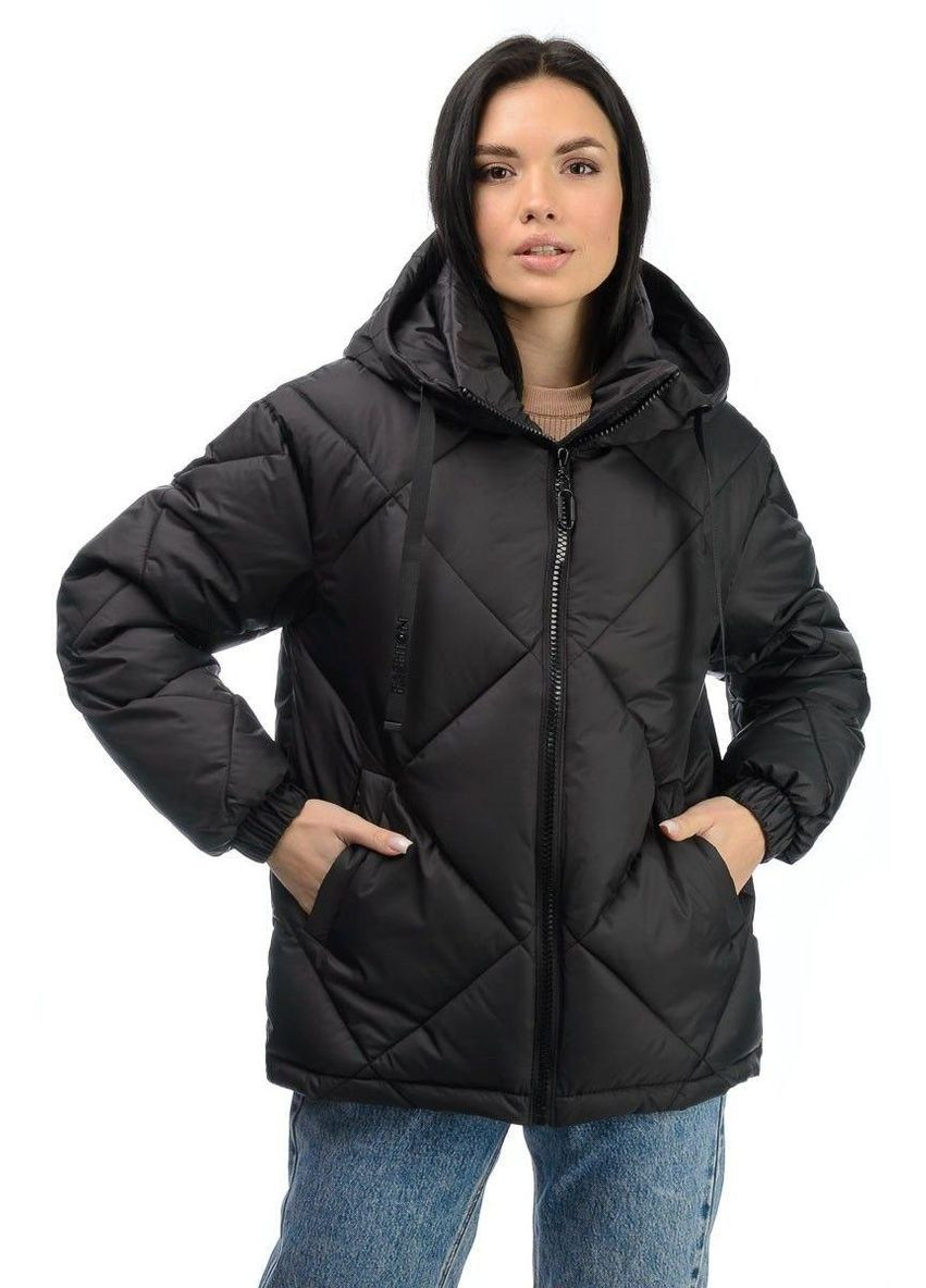 Черная демисезонная куртка женская водонепромокаемая демисезонная 029952 черный, 44 Sofia