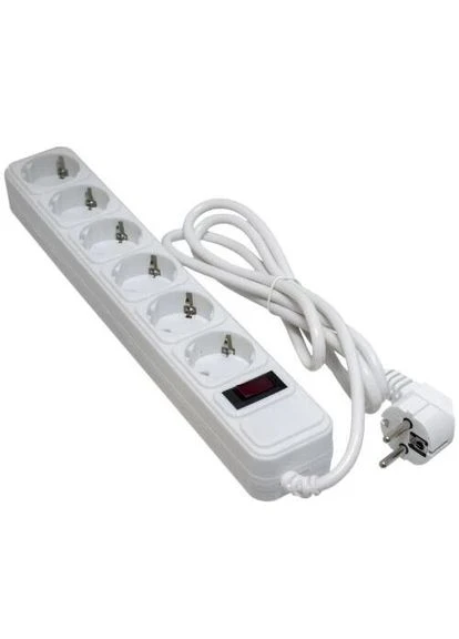 Сетевой фильтр, 6 розеток, 5 м, White, 10А, до 2.2 кВт, выключатель, заземление, 3x1 мм² (SP-1065W) EXT-PN-SP-1065W Patron (395354934)