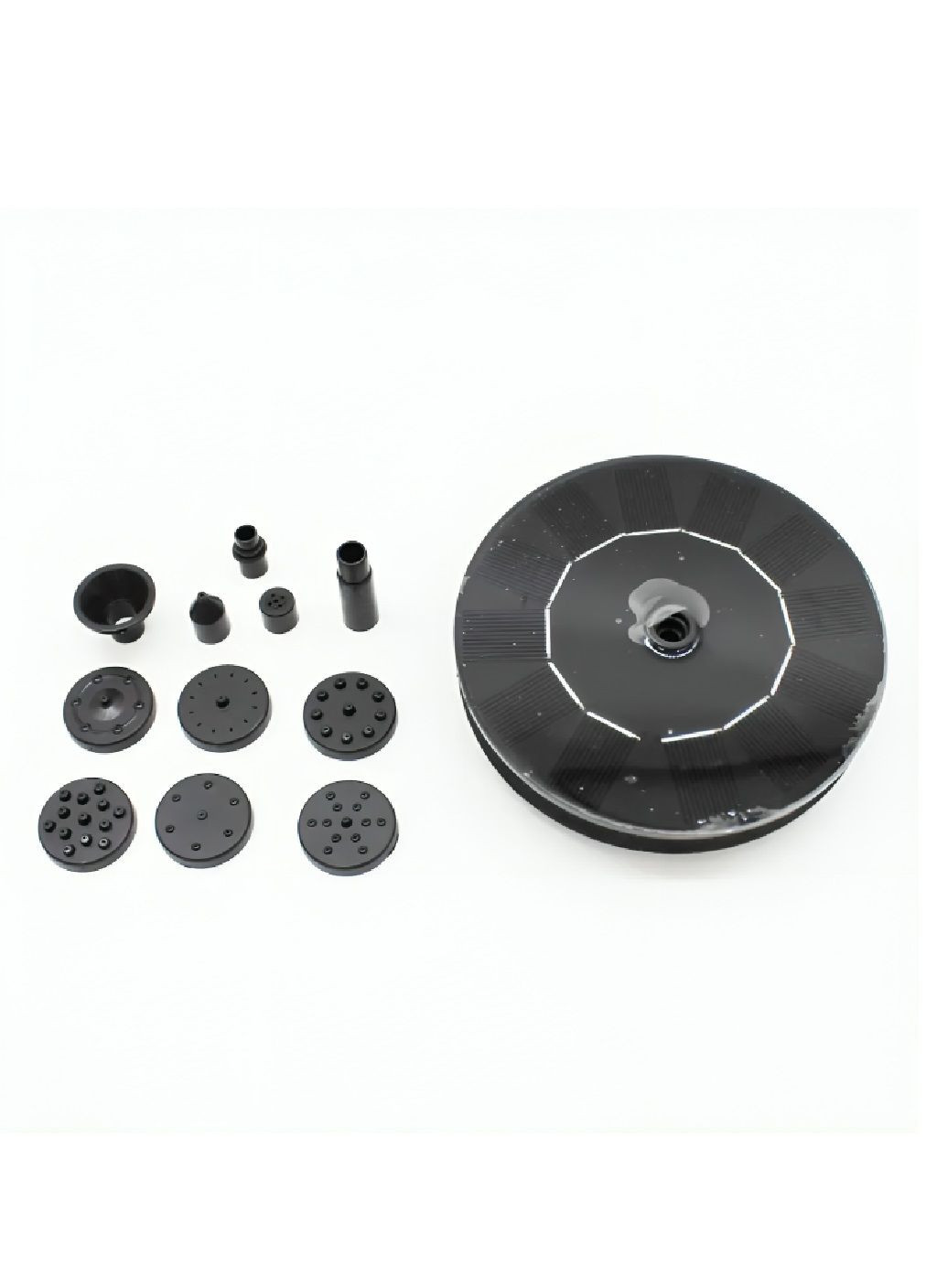 Комплект садовий фонтан насос на сонячній батареї з насадками 10 штук шлангом для поливу 30 метрів із розпилювачем (480274-Prob) Unbranded (332880876)