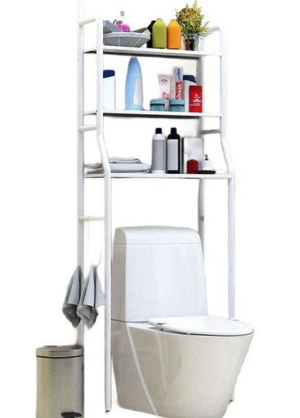 Стелаж підлоговий полиця над унітазом WM-64 160x50x25 см білий (1756374599) No Brand (330578997)