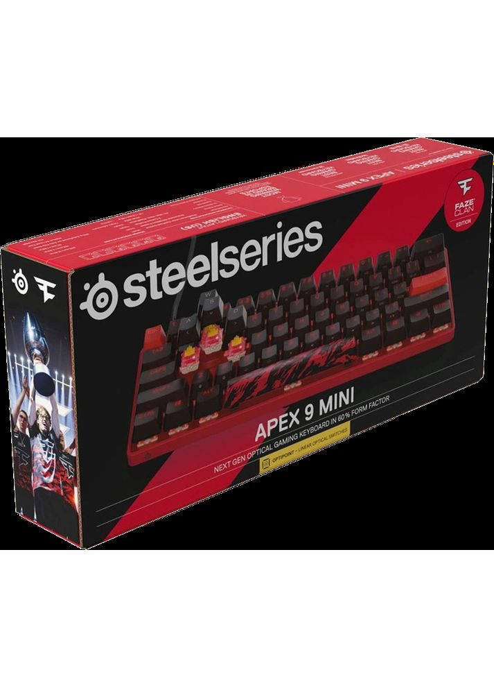 Клавіатура механічна Apex 9 TKL RGB OptiPoint Mini Faze Clan SteelSeries (360409632)