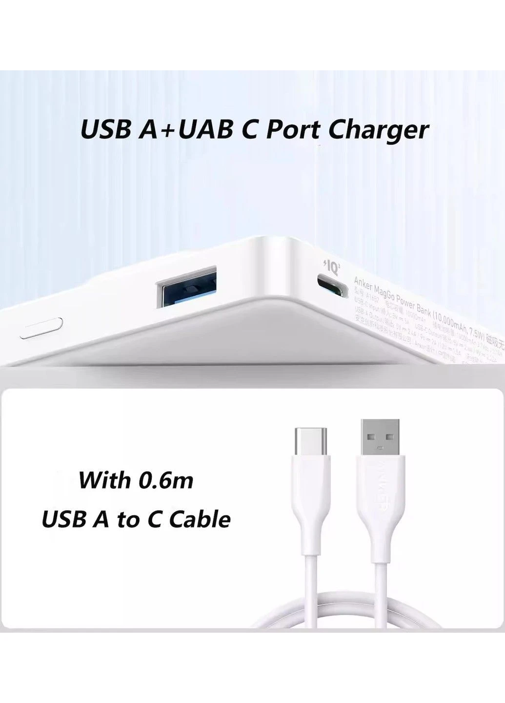 Магнітний бездротовий павербанк Magsafe A1652 10000 mAh з підставкою Anker (384042636)