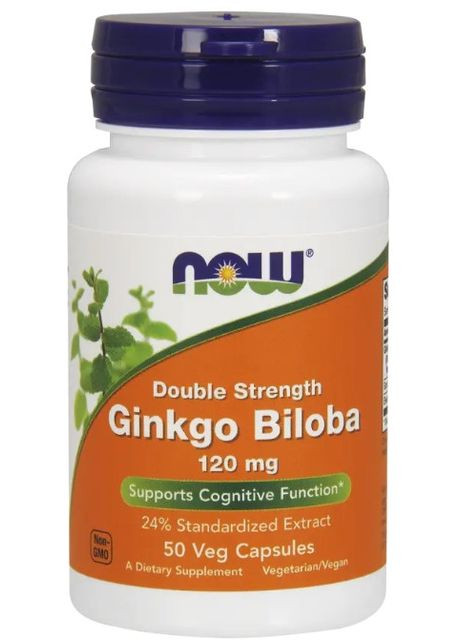Гінкго білоба Ginkgo Biloba120 мг 50 капс Now Foods (357343067)
