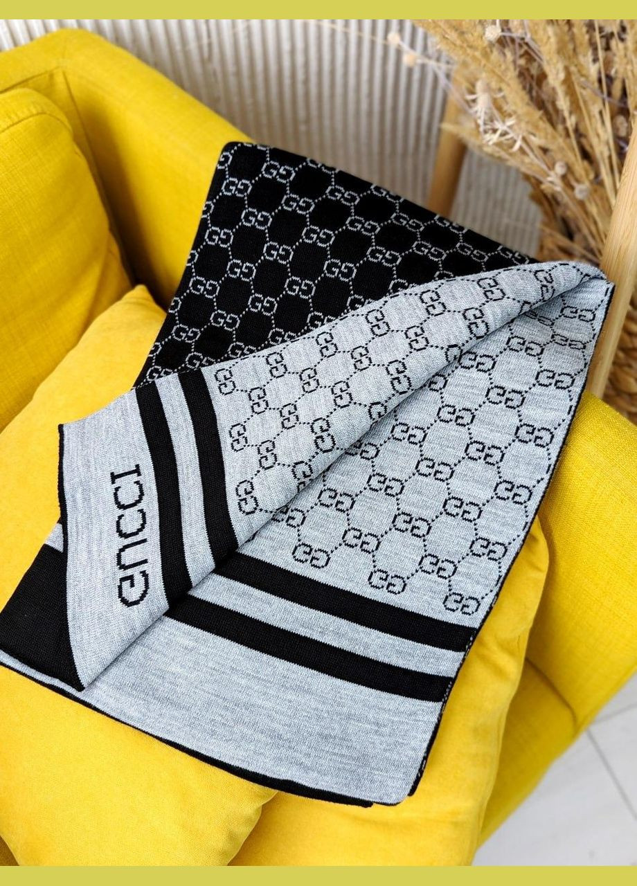 ПАЛАНТИН ШАРФ, ХУСТКА ЖЕНСКИЙ ШАРФ черно-светло серый No Brand (322464706)