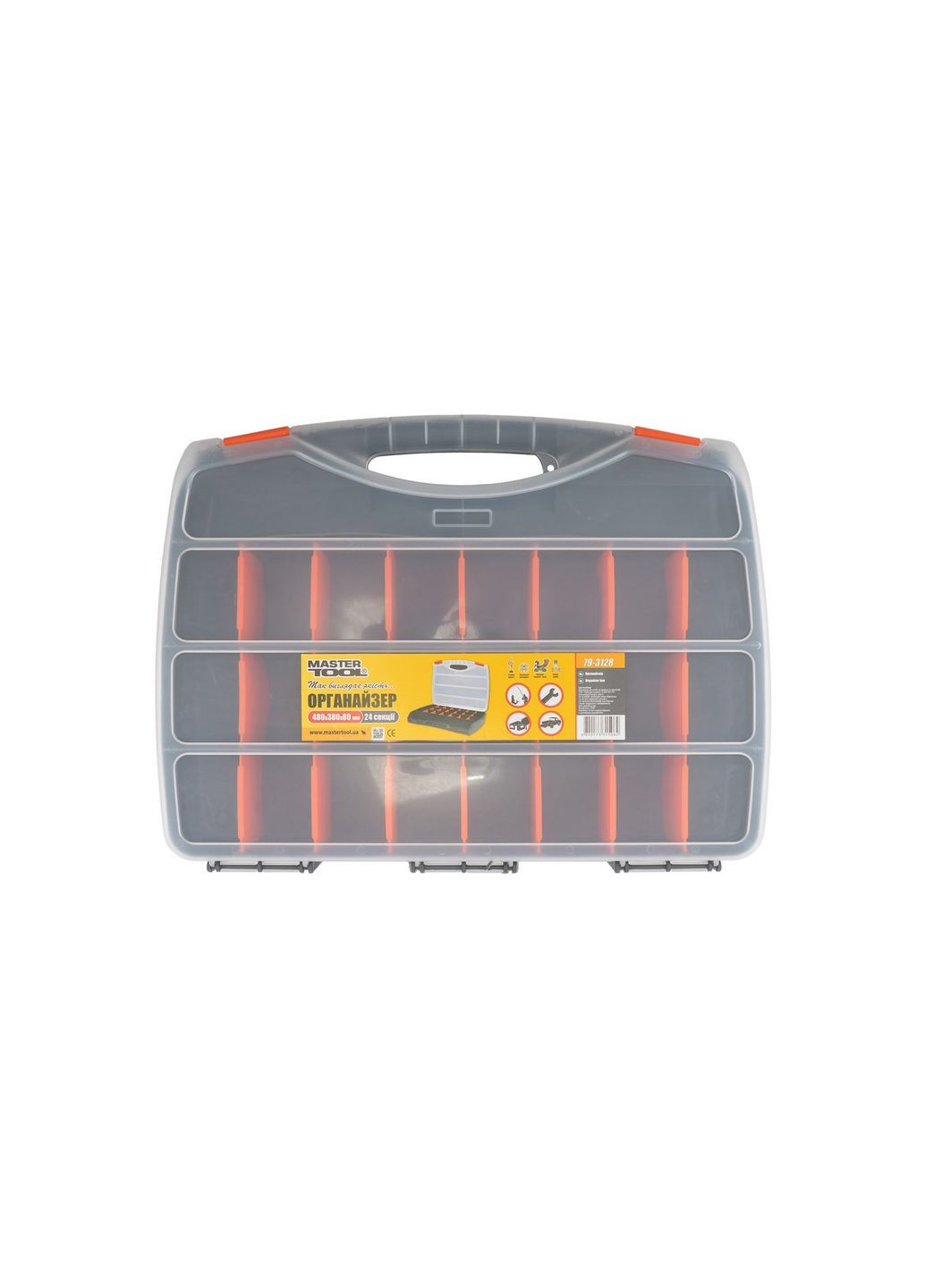 Органайзер з ручкою 19" 480х380х80 мм 24 секції 79-3128 Mastertool (365626717)