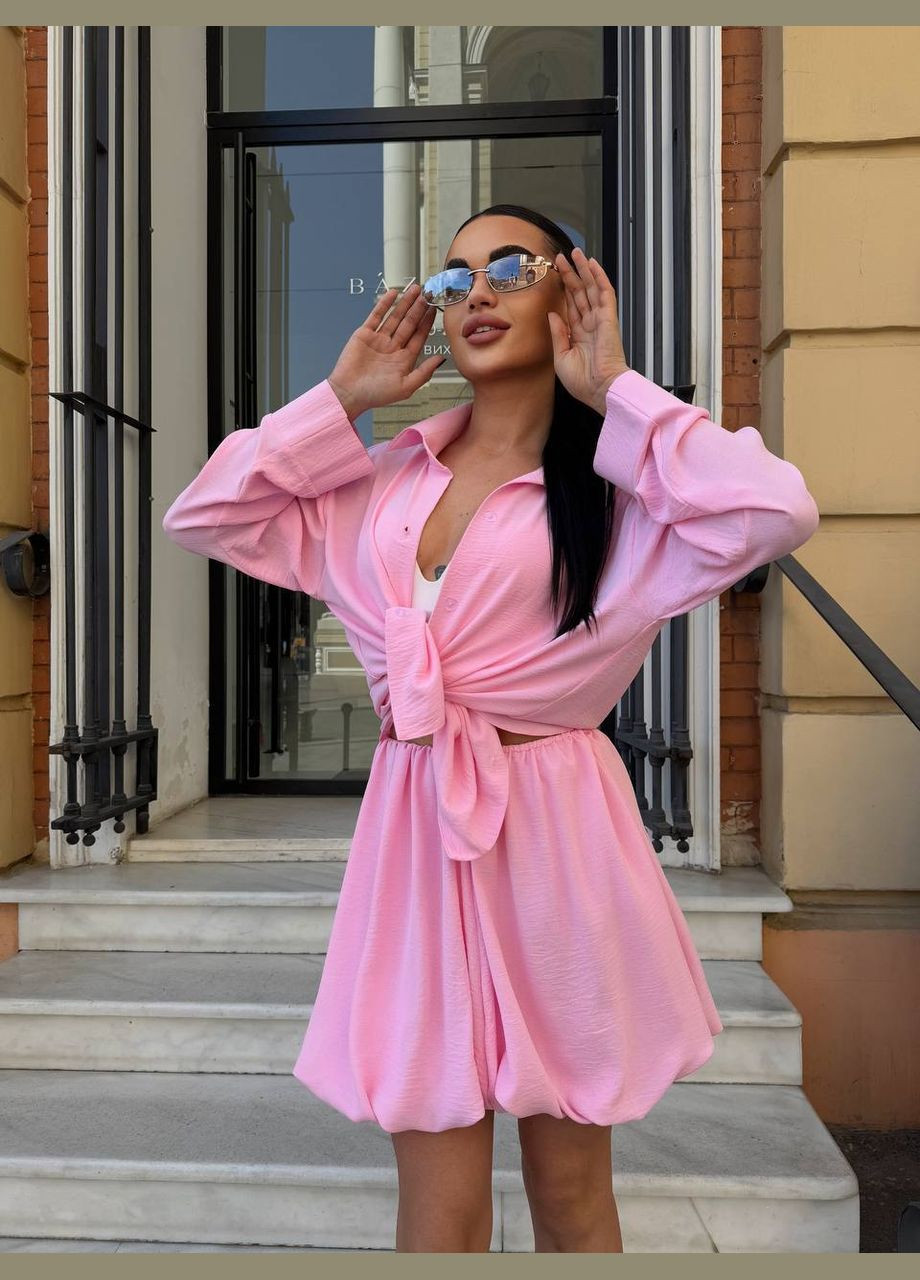 Костюм 2-ка креп жатка оверсайз рубашка и юбка No Brand (347043218)