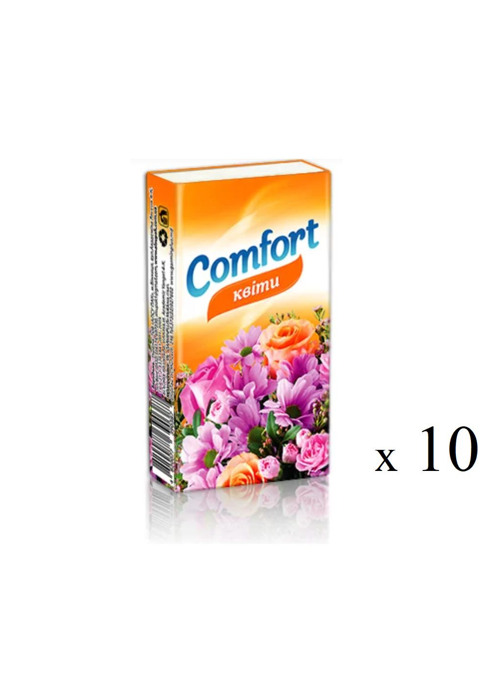 Носові хустинки паперові "Комфорт"(8 шт.) з запахом "Квіти" (4820077390387) No Brand (335032507)