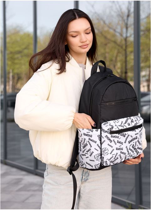 Женский рюкзак Zard SM Black White Sambag (302519050)