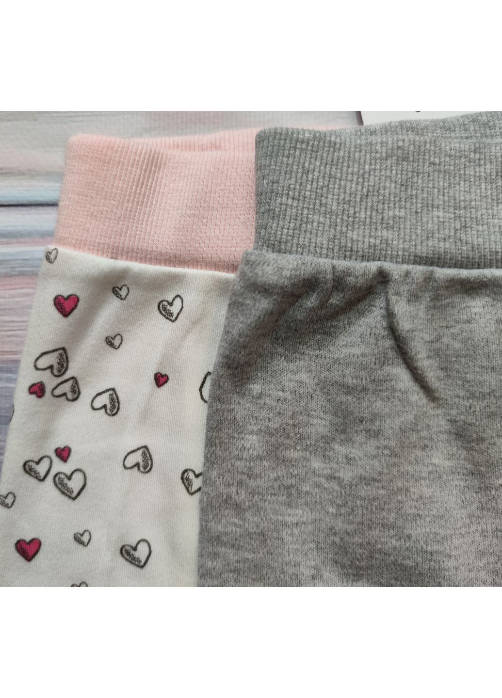 Disney детские брюки для малыша - набор р. 80-86 сердечки светло-серый повседневный, домашний хлопок, полиэстер производство -