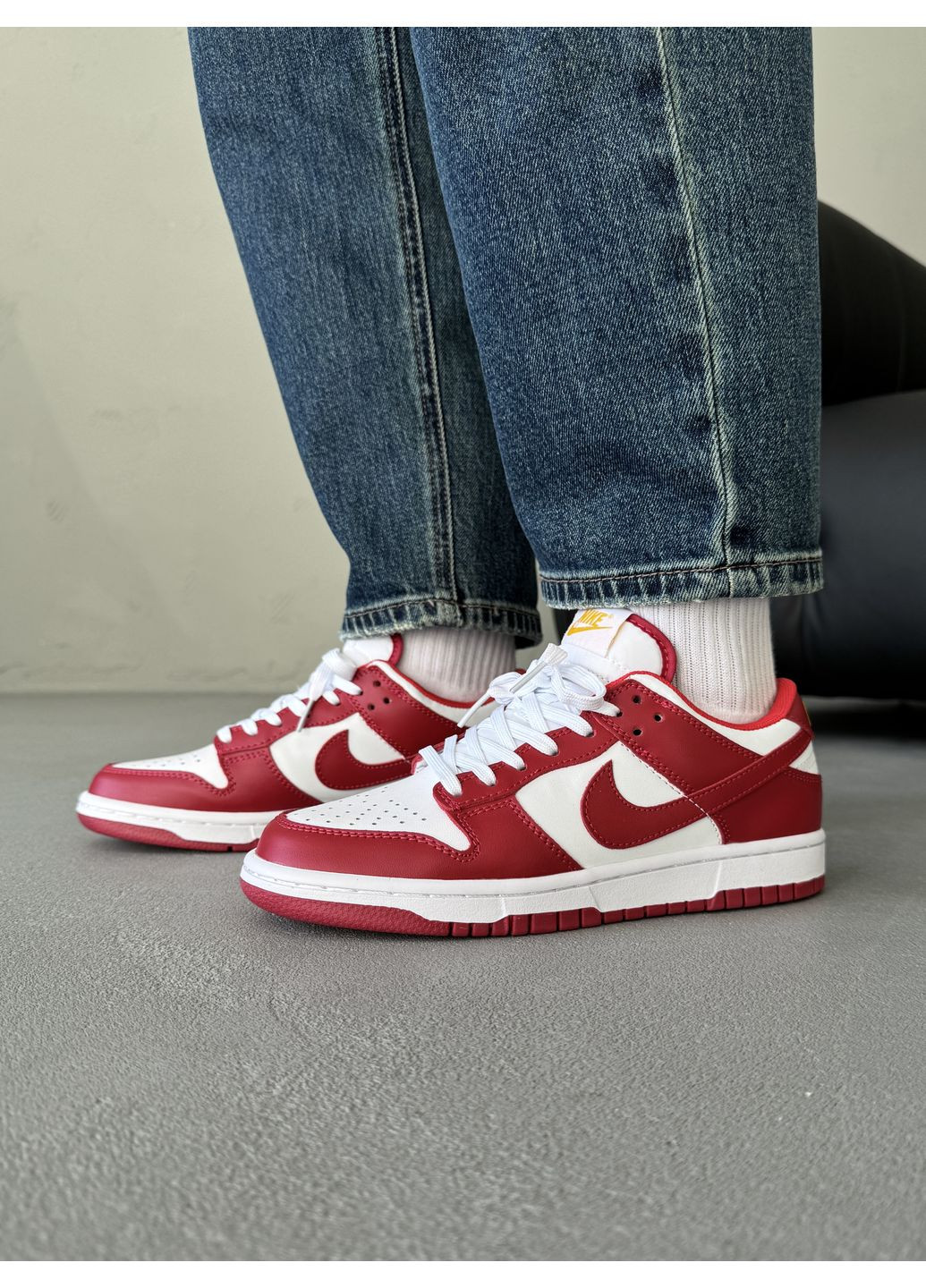 КРОСІВКИ ЖІНОЧІ NIKE DUNK RED / WHITE НАЙК СБ ДАНК No Brand білі демісезони (368647075)