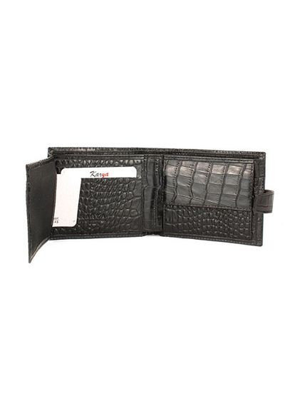 Чоловіче портмоне з натуральної шкіри чорного кольору 0999-53 Karya (336377840)