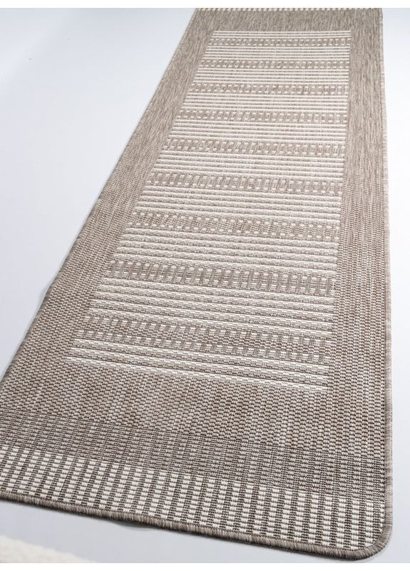 Безворсовый коврик на кухню Kitchen 19245111 67х200 см светло-коричневый Karat (363977532)