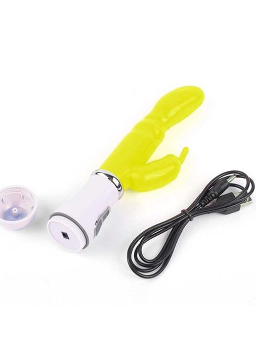 Вібратор Bunny на USB салптового кольору з кліторальним стимулятором на акамуляторі China (360604102)