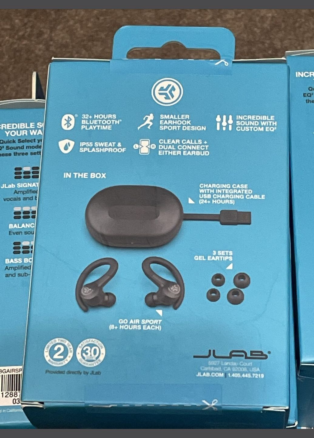 Беспроводные наушники Audio Go Air Sport с чехлом для зарядки чёрные JLab (292734848)