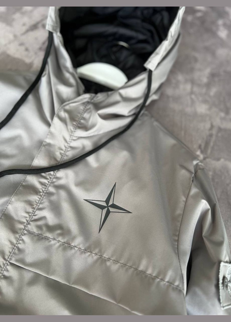 Сіра стильна вітровка No Brand