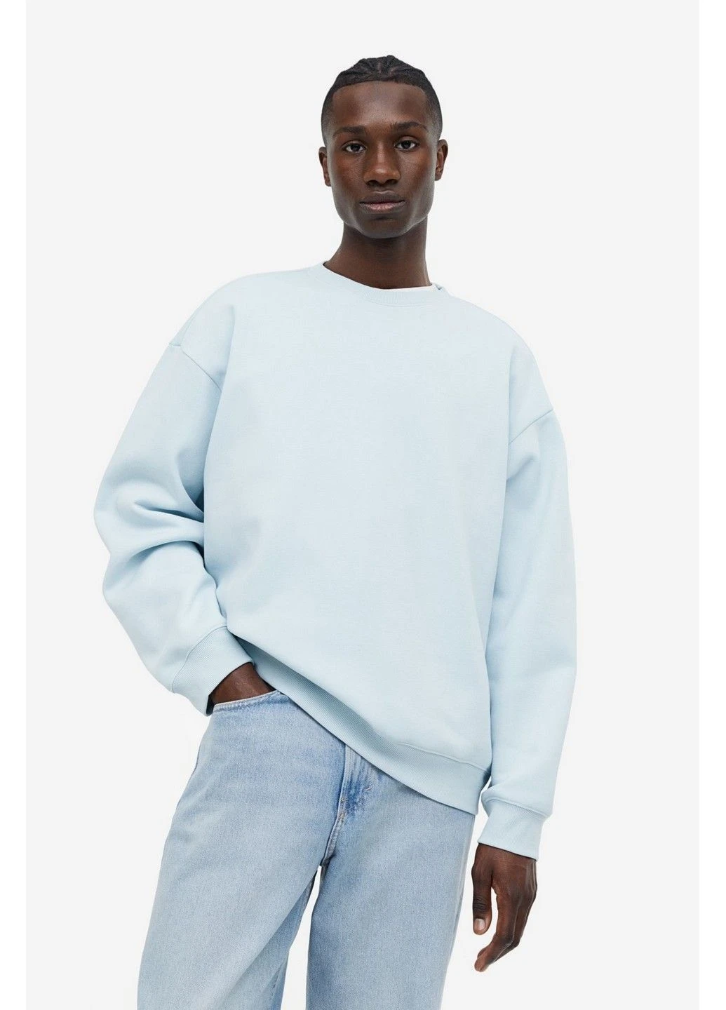 Голубой свитшот H&M однотонный (293851106)