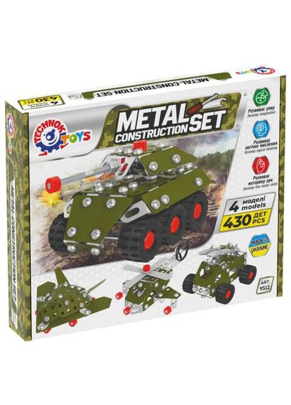 Металлический конструктор Военная техника Технок 430 деталей для творчества и инженерии ProDobro (367099799)
