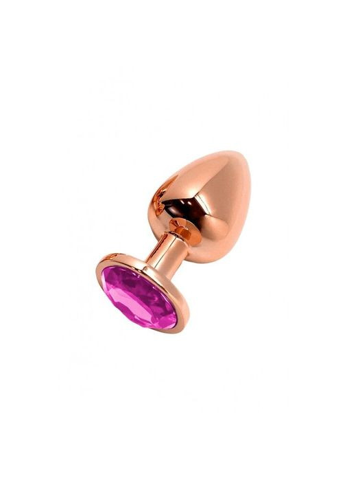 Металева анальна пробка Tralalo Rose Gold Metal Plug Magenta S, діаметр 2,8 см, довжина 7 см - CherryLove Wooomy (339867357)