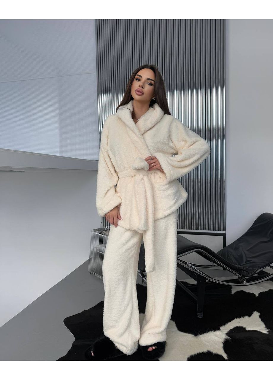 Молочна жіноча махрова піжама Osoblyva