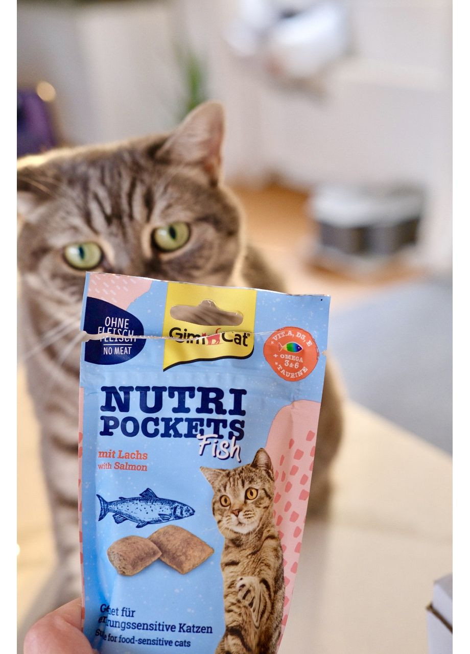 Лакомство для кошек Nutri Pockets Fish Лосось 60 г GimCat (365593284)