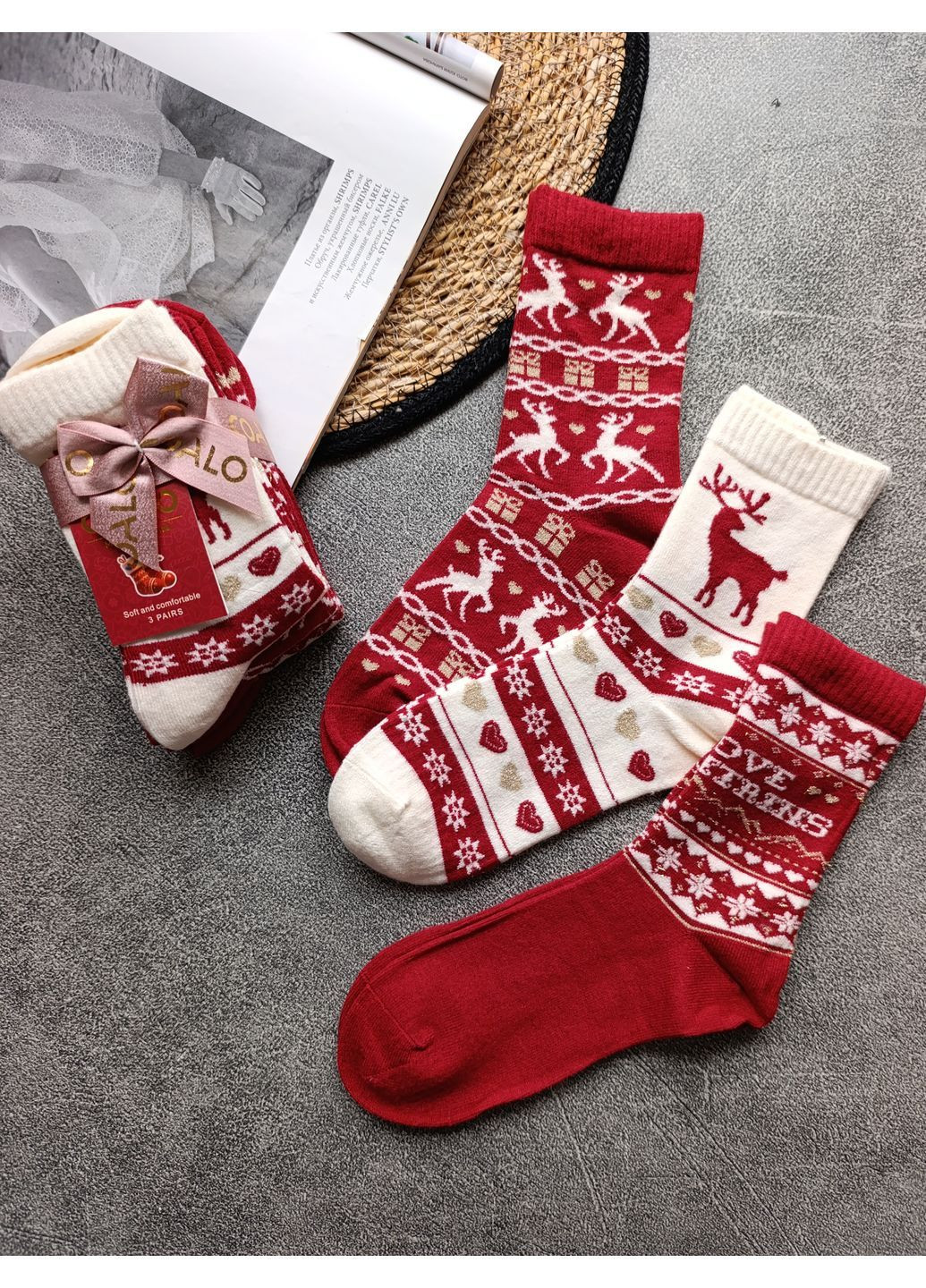 Набор 3 пары носков Coalo Новорічні (366029260)