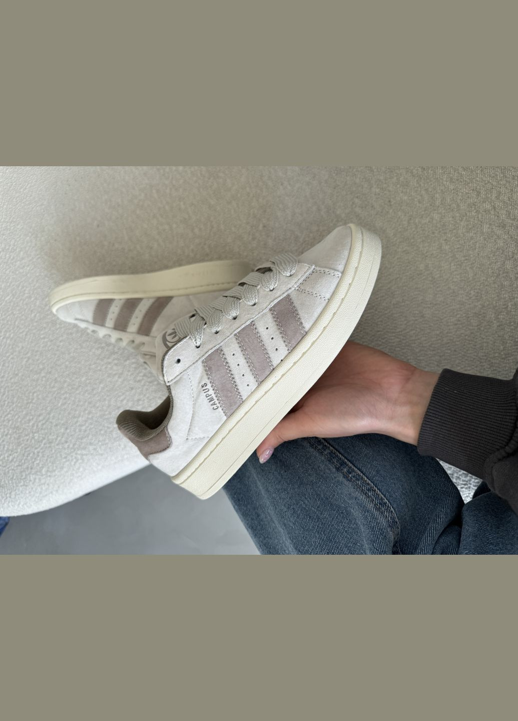 Кроссовки женские Adidas Campus 00s beige | Адидас Кампус бежевые No Brand бежевые демисезоны (316506732)