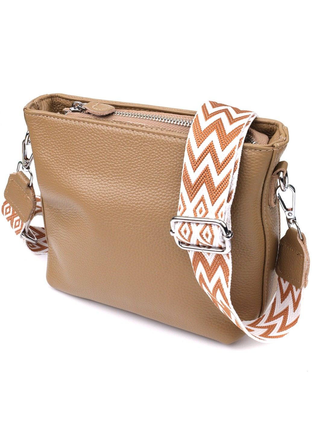 Женская кожаная сумка на плечо для повседневной носки 22912 Бежевый Vintage (356452092)